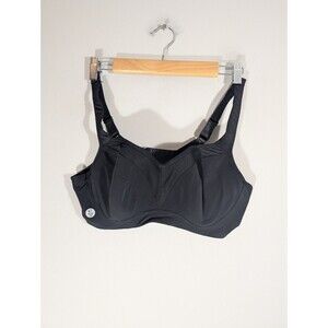 Torrid Black Mid Impact Underwire Sports Bra Sz 40C Active Gym Training Comfy